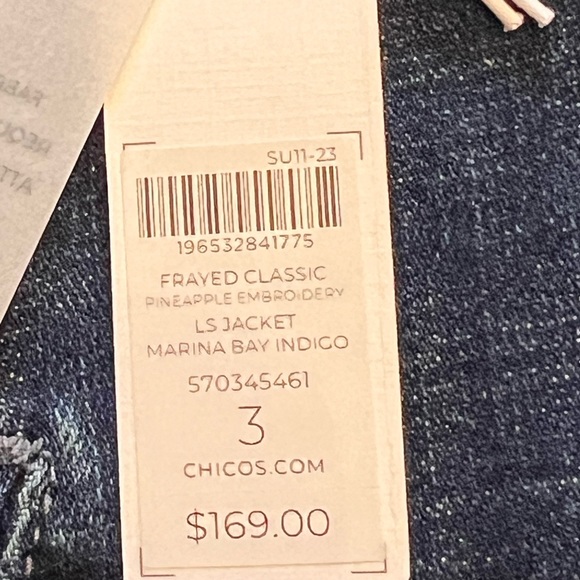 Chico’s Embellished Pineapple Denim Jacket - Picture 6 of 6